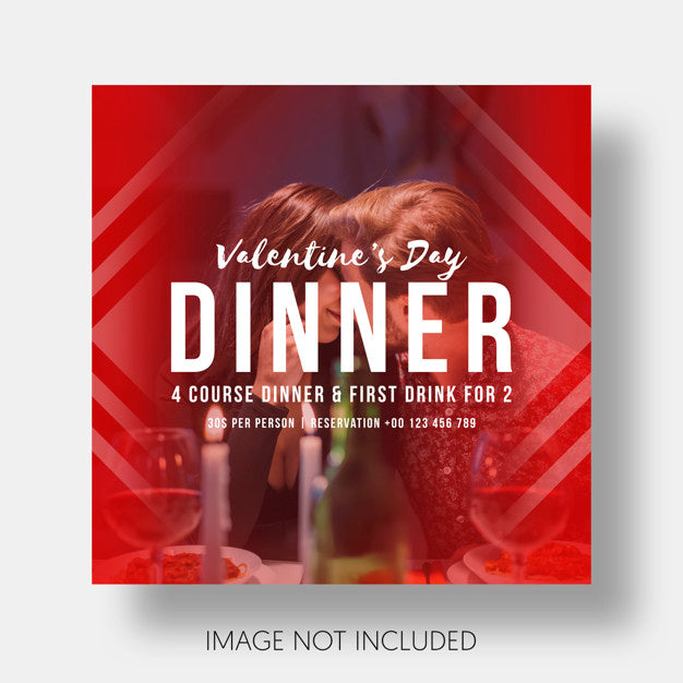 Free Social Template Restaurant Valentine'S Day Psd