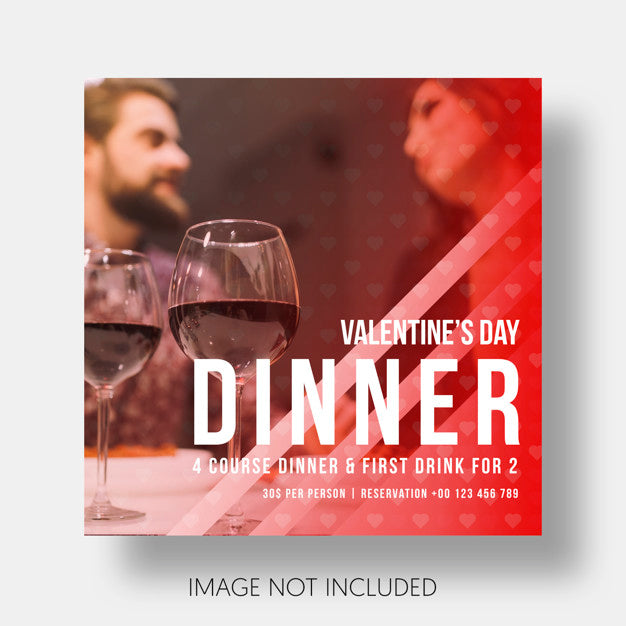 Free Social Template Restaurant Valentine'S Day Psd