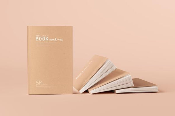 Free Soft Cover Book Mockup Scene Psd