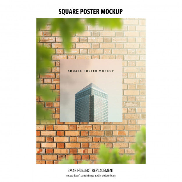 Free Square Poster Mockup Psd
