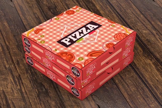 Free Stacked Pizza Boxes Mockup Psd