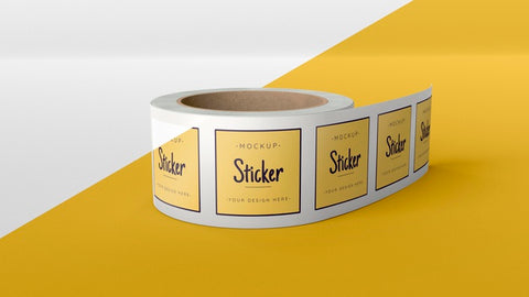 Free Sticker Roll Mock Up Psd