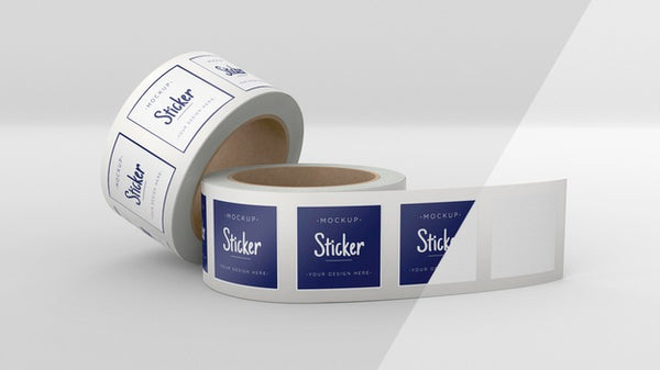 Free Sticker Roll Mock Up Psd