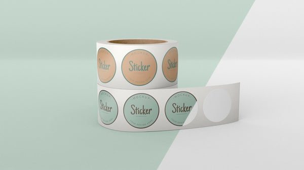 Free Sticker Roll Mock Up Psd