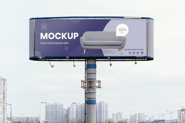 Free Street Billboard Display Mock-Up Psd