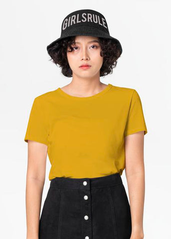 Free T-Shirt Mockup With A-Line Skirt And Bucket Hat Psd