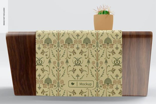 Free Table Runner Mockup, Front View Psd
