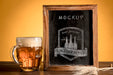 Free Tasty Blonde Beer With Mock-Up Frame Psd