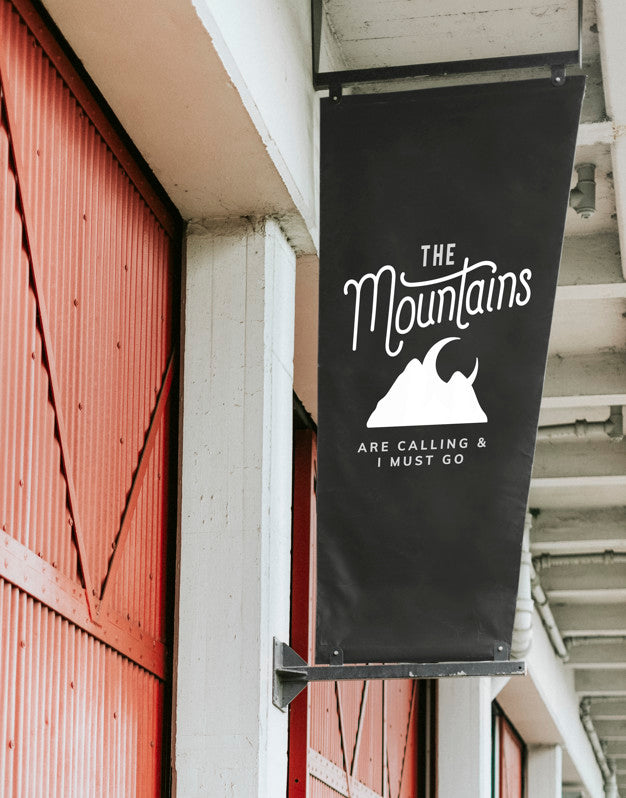 Free The Mountains Are Calling And I Must Go Poster Mockup Psd