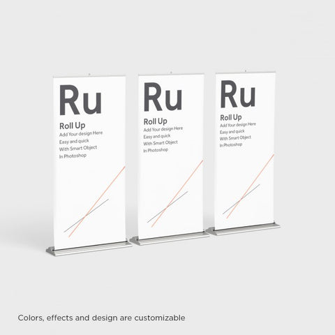 Free Three Roll Ups Mock Up Psd