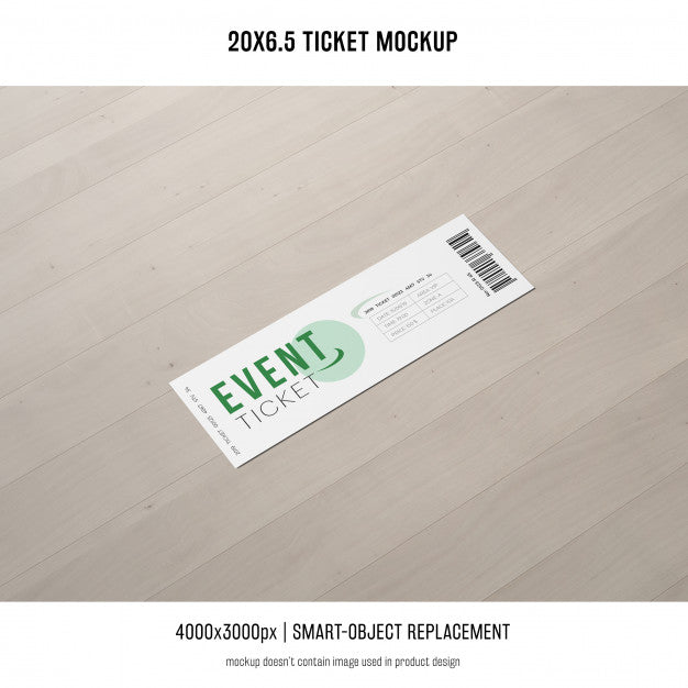 Free Ticket Mockup Psd