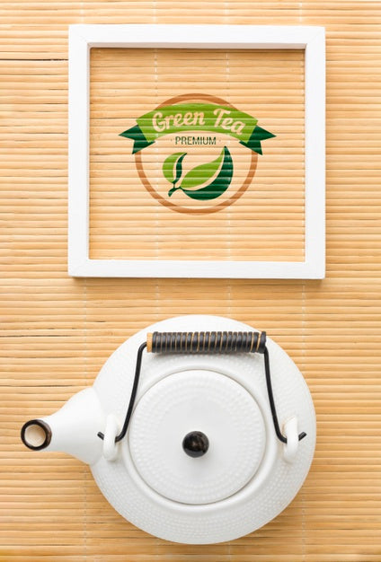 Free Top View Arrangement With Teapot Psd