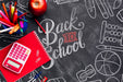 Free Top View Back To School Concept With Chalkboard Psd