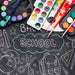 Free Top View Back To School With Chalk Drawings Psd
