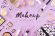 Free Top View Beauty Products Mock-Up Concept Psd