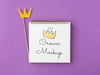 Free Top View Crown Mock-Up On Violet Background Psd