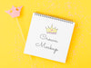 Free Top View Crown Mock-Up On Yellow Background Psd