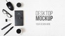 Free Top View Desk Concept With Items Psd