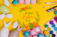 Free Top View Easter Composition With Copyspace Psd