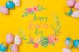 Free Top View Easter Composition With Copyspace Psd