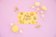 Free Top View Easter Mockup With Card Psd