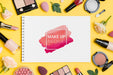 Free Top View Make-Up Arrangement Psd