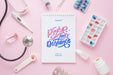 Free Top View Medical Notepad With Mock-Up Psd