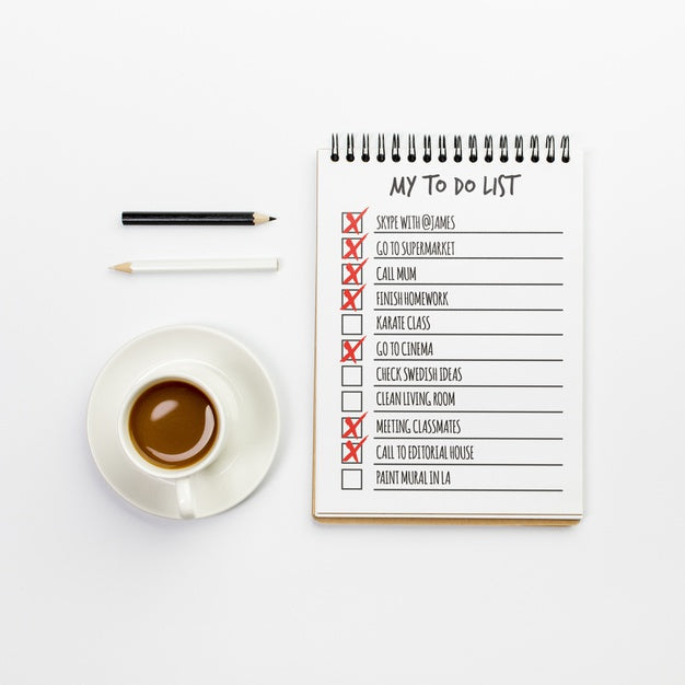 Free Top View Notebook With To Do List Psd