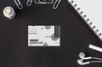 Free Top View Of Business Card Mock-Up With Earphones Psd