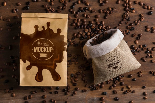 Free Top View Of Coffee Concept Mock-Up Psd