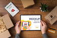 Free Top View Of Cyber Monday Concept Mock-Up Psd