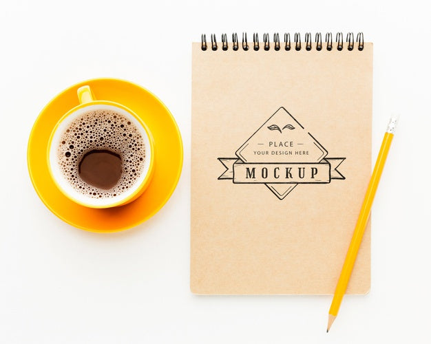 Free Top View Of Desk Concept Mock-Up Psd