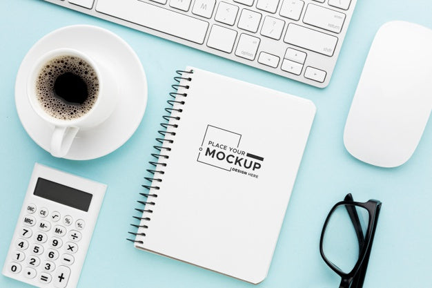 Free Top View Of Desk Concept Mock-Up Psd