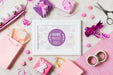Free Top View Of Frame With Presents Psd