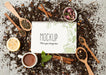 Free Top View Of Herbal Tea Concept Mock-Up Psd