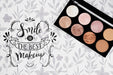 Free Top View Of Palette With Beautiful Shades Mock-Up Psd