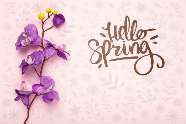 Free Top View Of Purple Spring Orchid Psd