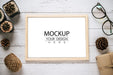 Free Top View Poster Frame Design Mockup Psd