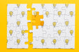 Free Top View Puzzle With Light Bulbs Psd