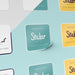 Free Top View Sticker Collection Mock Up Psd