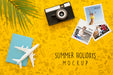 Free Top View Travel Concept With Camera Psd