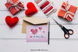 Free Valentine Elements And Card Mockup Psd