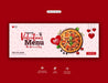 Free Valentine Food Menu And Delicious Pizza Facebook Cover Banner Template Psd
