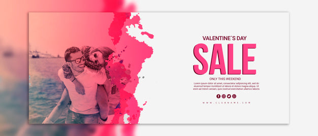 Free Valentines Day Sale Banners Mockup Psd