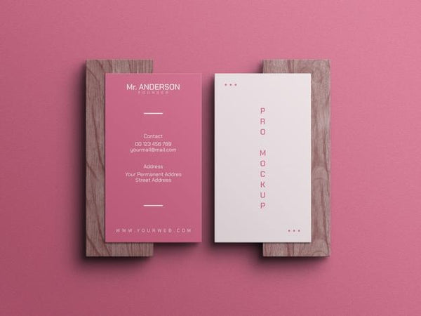 Free Vertical Business Card Mockup Psd