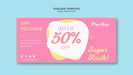 Free Voucher For Pop Candy Shop Design Psd