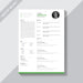 Free White Cv Template With Green Details Psd