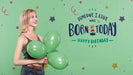 Free Woman At Birthday Party With Balloons Psd