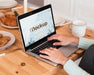 Free Woman Working On A Laptop Mock-Up Psd