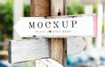 Free Wooden Street Arrow Signs Psd